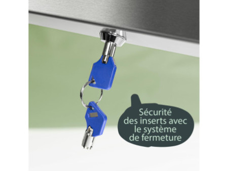 Securit Vitrine d'affichage LED STAINLESS STEEL, 4x feuilles