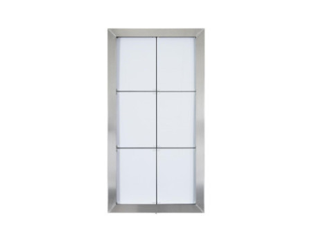 Securit Vitrine d'affichage LED STAINLESS STEEL, 6x feuilles