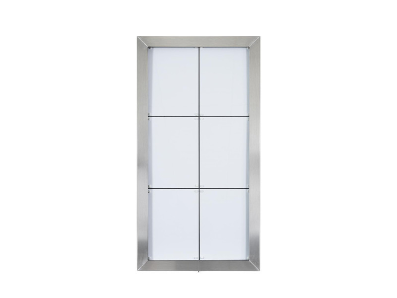 Securit Vitrine d'affichage LED STAINLESS STEEL, 6x feuilles