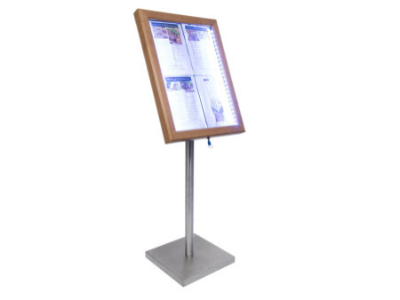 Securit Vitrine d'affichage LED CLASSIC, 4 x A4, teak