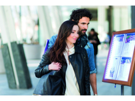 Securit Vitrine d'affichage LED CLASSIC, 4 x A4, teak