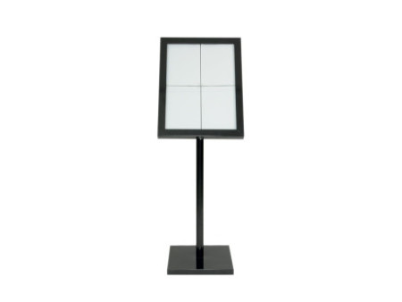 Securit Vitrine d'affichage LED BLACK STAR, 4 x feuilles A4