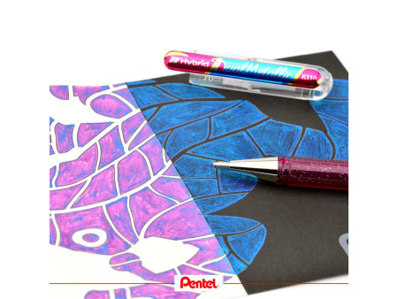 Pentel Hybrid Stylo roller encre gel 'Dual Pen', or