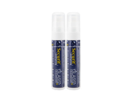 Securit Feutre-craie WATERPROOF LARGE, étui de 2, blanc