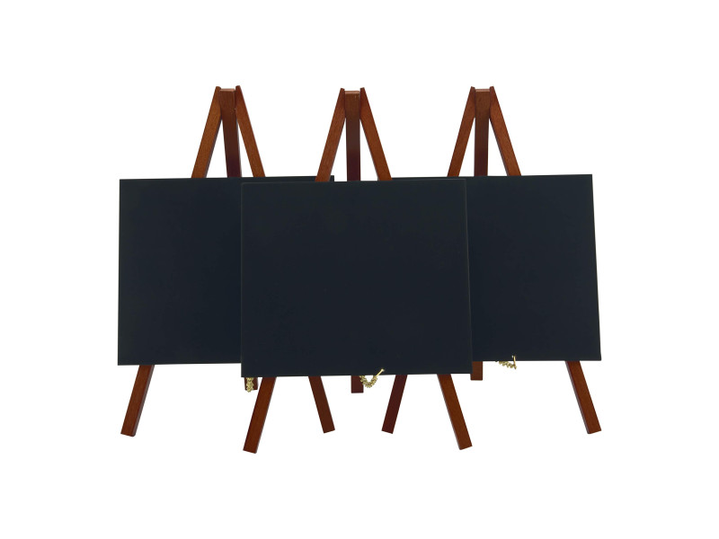 Securit Ardoise de table MINI avec trépied, acajou
