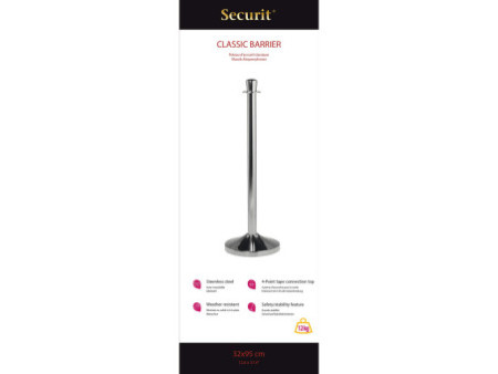 Securit Poteau d'accueil CLASSIC, chrome