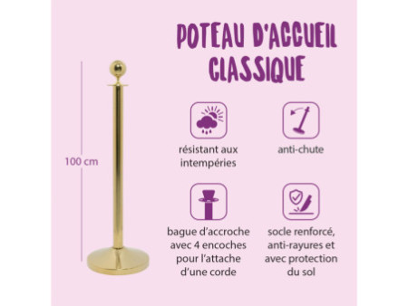 Securit Kit de poteau d'accueil CLASSIC, or