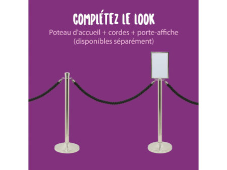 Securit Corde pour poteau d'accueil CLASSIC, noir / chrome