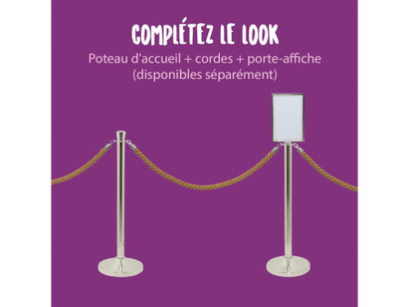 Securit Corde pour poteau d'accueil CLASSIC, bronze / chrome