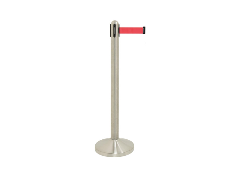 Securit Kit de poteau d'accueil RETRACTABLES, chrome / rouge