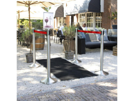 Securit Kit de poteau d'accueil RETRACTABLES, chrome / rouge