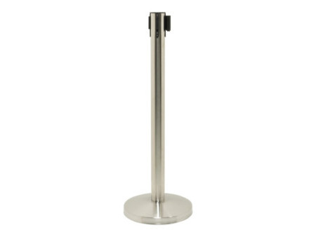Securit Set de 2 poteaux d'accueil RETRACTABLES, chrome/noir