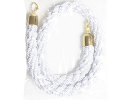 Securit Corde pour poteau d'accueil CLASSIC, blanc / or