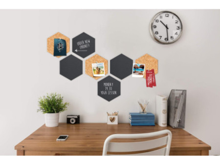Securit Ardoise & tableau en liège SILHOUETTE 'Hexagon'