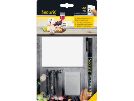 Securit Ardoise A7, blanc, kit de 20