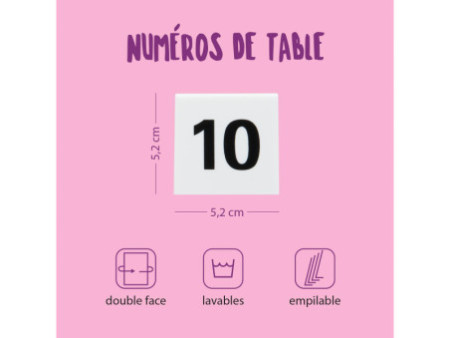Securit Set de numéros de table 1 - 10 , blanc, acrylique