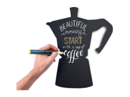 Securit Ardoise murale SILHOUETTE 'Cafetière', mélamine