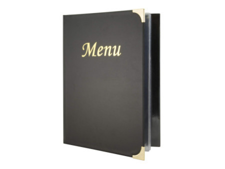 Securit Protège-menus BASIC dans une boîte de 10, A4, noir