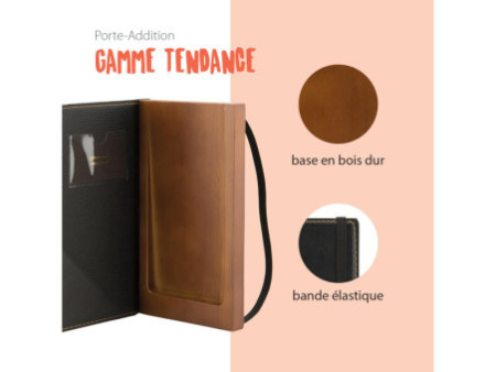 Securit Pochette pour additions WOOD, en cuir et bois, noir