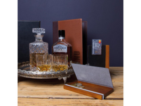 Securit Pochette pour additions WOOD, en cuir et bois, noir