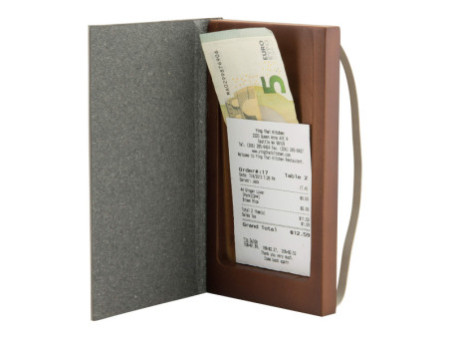 Securit Pochette pour additions WOOD, en cuir et bois, gris