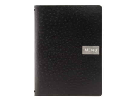 Securit Protège-menus EGO, A4, en cuir, noir