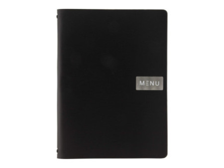 Securit Protège-menus ROYAL, A4, en cuir, noir