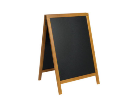 Securit Panneau trottoir WOODY, avec tableau noir, hêtre