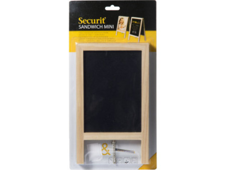 Securit Ardoise de table MINI avec trépied, hêtre