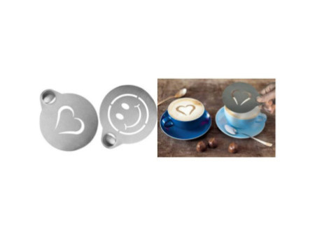 Securit Set de pochoirs à café, en acier inoxydable
