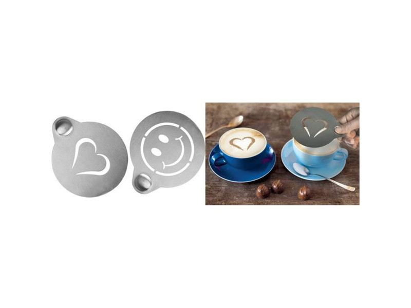 Securit Set de pochoirs à café, en acier inoxydable