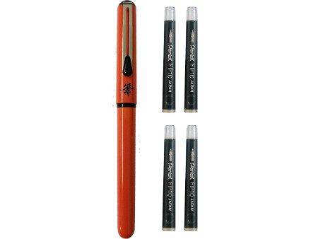 PentelArts Stylo pinceau Brush Pen, corps orange