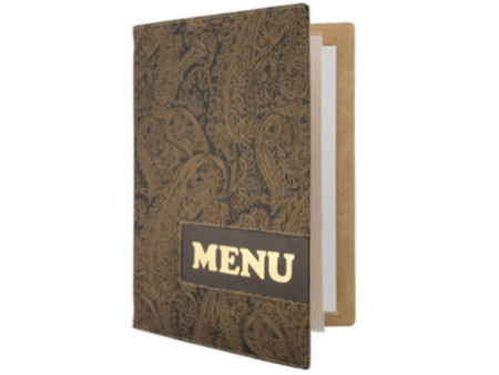 Securit Chemise pour cartes de menu, DESIGN PAISLEY, A4