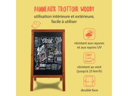 Securit Panneau trottoir WOODY, couleur acajou
