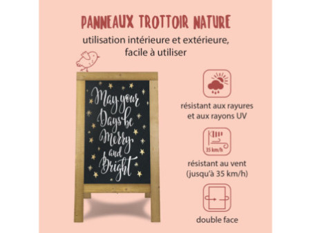 Securit Panneau trottoir NATURE, avec tableau noir