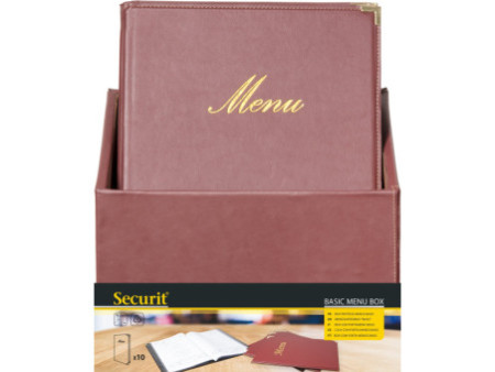 Securit Protège-menus CLASSIC, A4, boîte de 20, marron