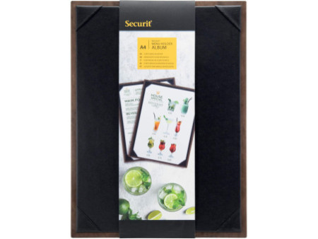 Securit Porte-menu WALNUT Album, A4