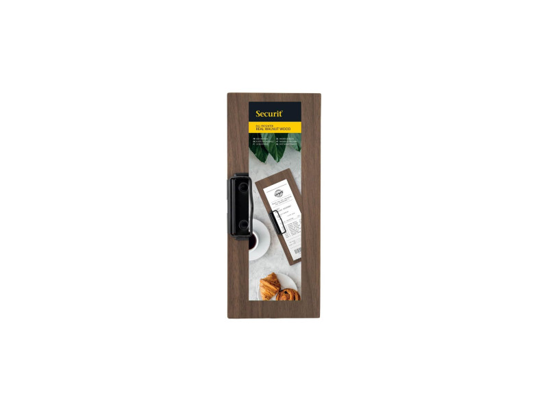 Securit Planchette avec pince WALNUT, en noyer
