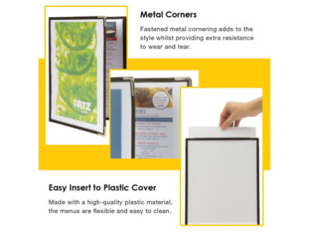 Securit Porte-menu CRYSTAL, A4, pour 4 feuilles