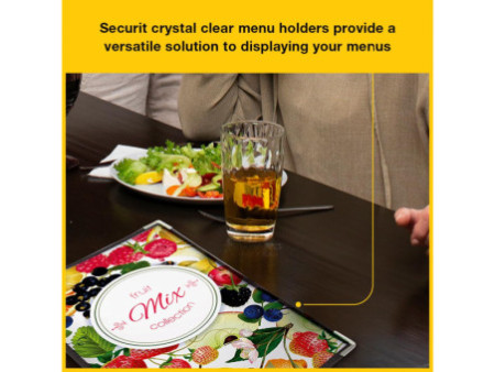 Securit Porte-menu CRYSTAL, A4, pour 4 feuilles
