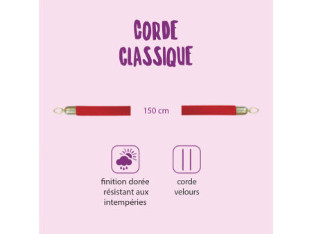 Securit Corde pour poteau d'accueil CLASSIC, rouge / or