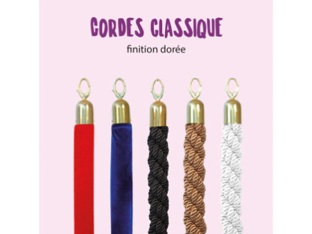 Securit Corde pour poteau d'accueil CLASSIC, rouge / or