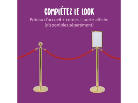 Securit Corde pour poteau d'accueil CLASSIC, rouge / or