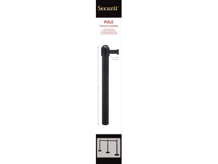 Securit Barrière de guidage RETRACTABLE - poteau, noir