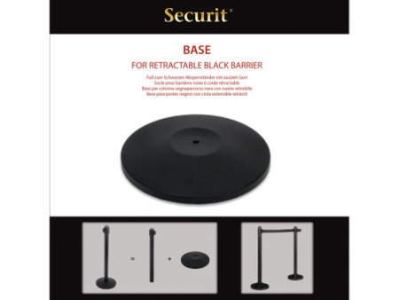 Securit Barrière de guidage RETRACTABLE - pied, noir