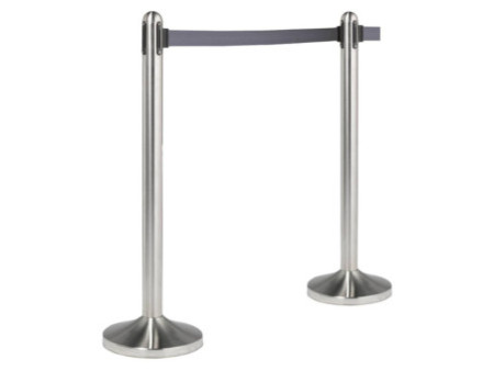 Securit Kit de poteau d'accueil RETRACTABLES, chrome / gris