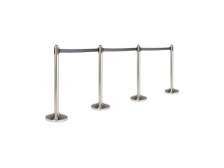 Securit Kit de poteau d'accueil RETRACTABLES, chrome / gris