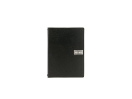Securit Protège-menus 'RAW', A5, en cuir véritable, noir