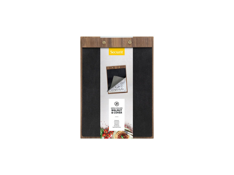 Securit Porte-menu 'Walnut Leather', A4