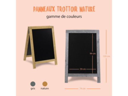 Securit Panneau trottoir NATURE, avec tableau noir, gris